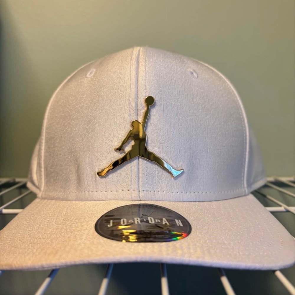 AIR Jordan White Cap with Gold Logo